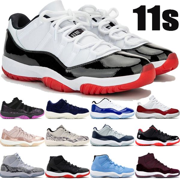 2021 new 11 11s low white bred concord basketball shoes legend blue pantone ovo grey snake skin concord 45 men women trainers sneakers